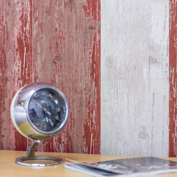 Cabane Red Rustic Wood Effect PVC Wall Cladding