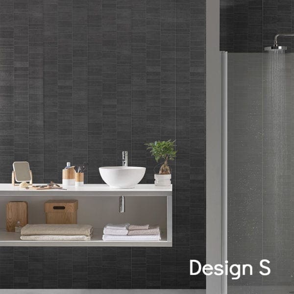 Anthracite Tile Effect PVC Wall Panels 74686C11