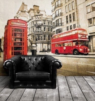 London Bus & Phone Booth Featured Wall
