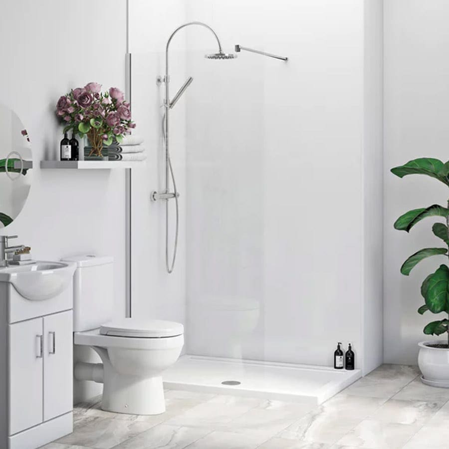 Gloss White Bathroom Wall Cladding | Waterproof & Easy Install