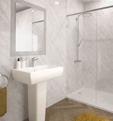 Waterproof Idium Grey Marble effect for showers and bathrooms