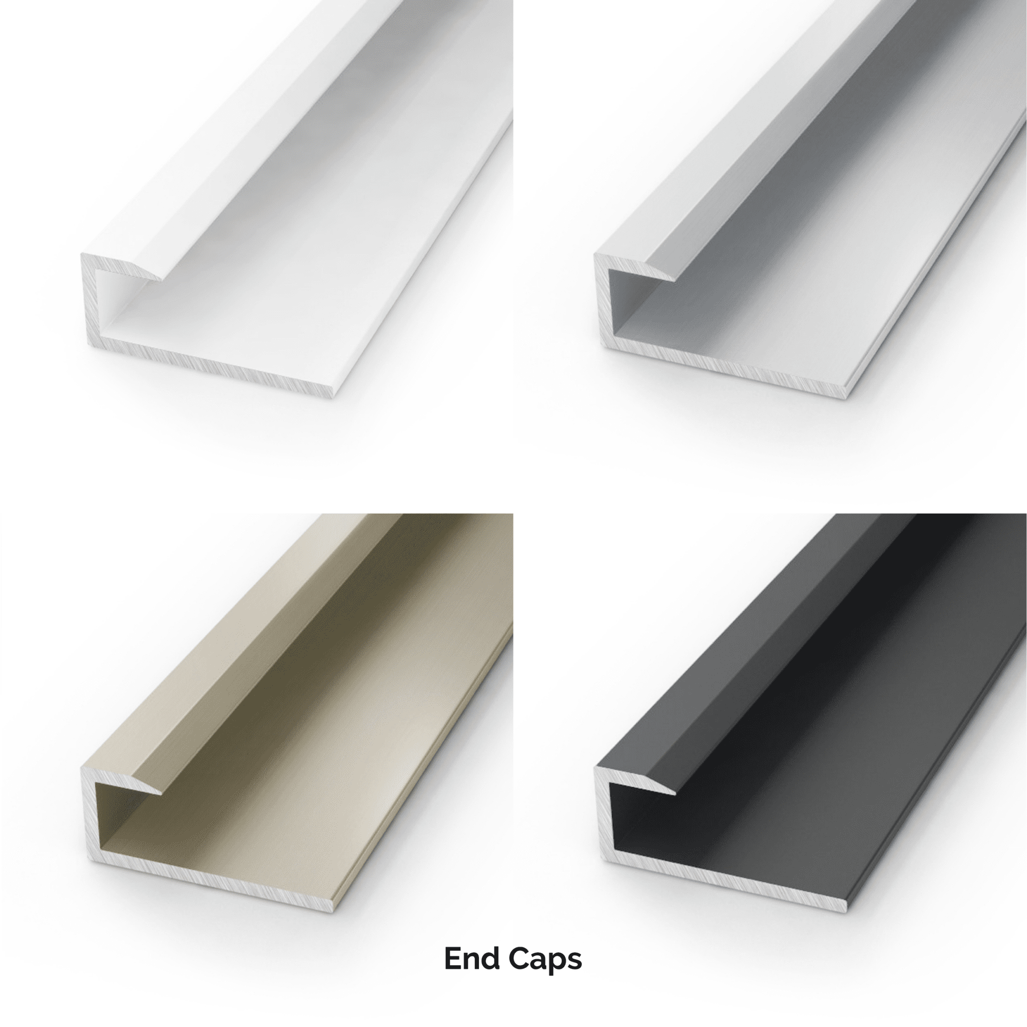 Zest aluminium end caps all colours Square copy
