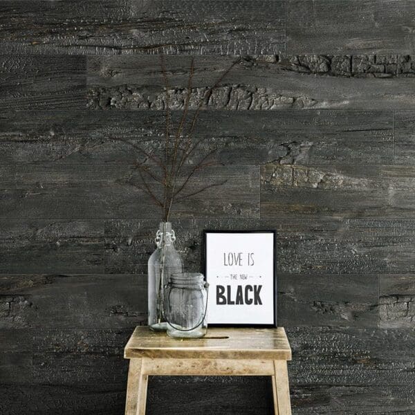 Accent Kilamandjaro Black Wood Wall Panel Kit (1200mm x 154mm x 6mm)