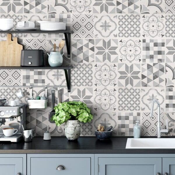 Accent Andaluz Grey Tile Wall Panel Kit (1200mm x 154mm x 6mm)